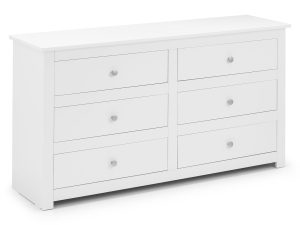 Julian Bowen Radley Chest - Wide 6 Drawer in Surf White
