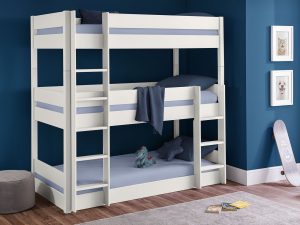 3ft Single Julian Bowen Trio Bunk Bed in Surf White