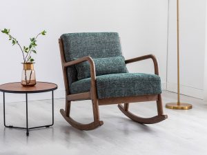 Kyoto Inca Chair With Rock in Leto Green Woven Chenille
