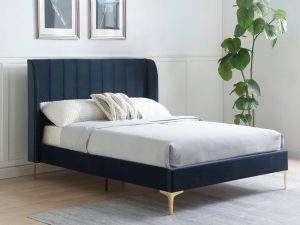 4ft6 Double Kyoto Avery Bedstead in Athena Ink Velvet
