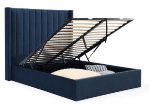 5ft King Size Kyoto Emerson Ottoman Bedstead in Athena Ink Velvet