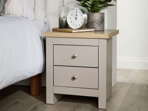 Kyoto Linton 2 Drawer Bedside in Grey