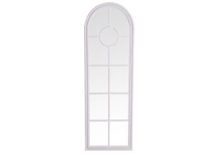 Furniture Mill Mirror Collection Narrow Arched Window Mirror - Grey