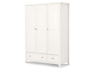 Julian Bowen Maine 3 Door Combination Wardrobe in Surf White