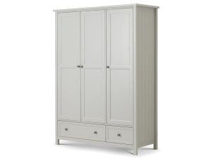 Julian Bowen Maine 3 Door Combination Wardrobe in Dove Grey