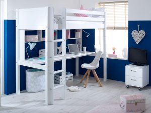Kids Avenue Nordic Highsleeper 2 WIth Flat White Gable Ends