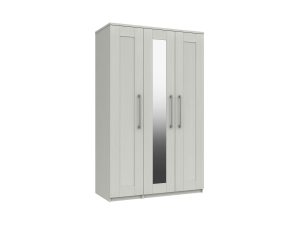 Furniture Mill Andante Range 11 in White 3 Door Robe With Mirror