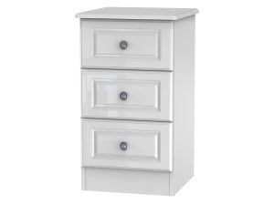 Welcome Furniture Pembroke Gloss 3 Drawer Bedside Cabinet