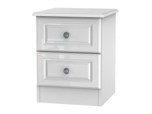 Welcome Furniture Pembroke Gloss 2 Drawer Bedside Cabinet