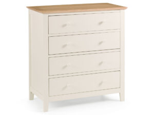 Julian Bowen Salerno Chest - 4 Drawer in Two Tone - Ivory / Oak