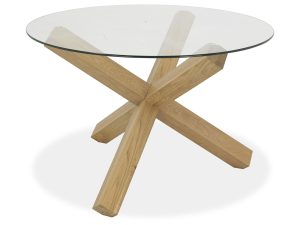 Bentley Designs Turin Light Oak Circular Glass Table