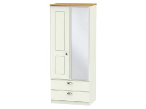 Welcome Furniture Victoria 2ft6 2 Drawer Mirror Wardrobe