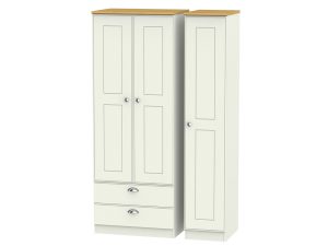Welcome Furniture Victoria Tall Triple 2 Drawer Wardrobe