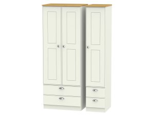 Welcome Furniture Victoria Tall Triple 2 Drawer + Drawer Wardrobe
