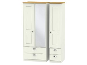 Welcome Furniture Victoria Triple 2 Drawer Mirror + Drawer Wardrobe