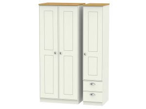 Welcome Furniture Victoria Triple Plain + Drawer Wardrobe