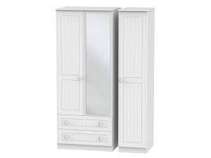 Welcome Furniture Warwick Triple 2 Drawer Mirror Wardrobe