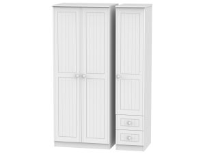 Welcome Furniture Warwick Triple Plain + Drawer Wardrobe