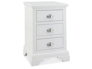 Bentley Designs Hampstead Bedside Nightstand - Three Drawer in White