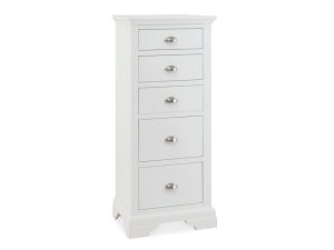 Bentley Designs Hampstead 5 Drawer Tall Chest in White