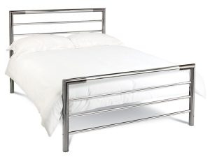4ft Small Double Bentley Designs Urban Bedstead in Shiny Nickel