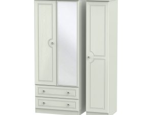 Welcome Furniture Crystal Triple 2 Drawer Mirror Wardrobe