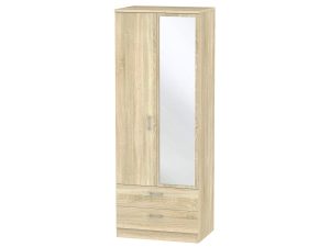 Welcome Furniture Devon Tall 2ft6 2 Drawer Mirror Robe