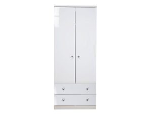 Welcome Furniture Lumiere Tall 2ft6 2 Drawer Wardrobe