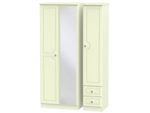 Welcome Furniture Pembroke Tall Triple Mirror + Drawer Wardrobe