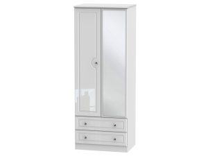 Welcome Furniture Balmoral Tall 2ft6 2 Drawer Mirror Wardrobe