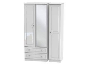 Welcome Furniture Balmoral Triple 2 Drawer Mirror Wardrobe