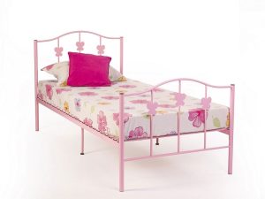 3ft Single Sleep To Go Butterfly Bedstead in Pink
