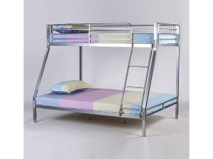 3ft Single Sleep To Go No Bolt Triple Bunk Bedstead in Silver