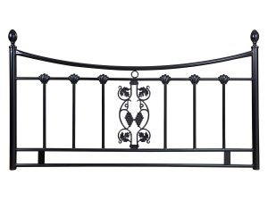 4ft6 Double Sleep To Go Elaine Metal Headboard in Black