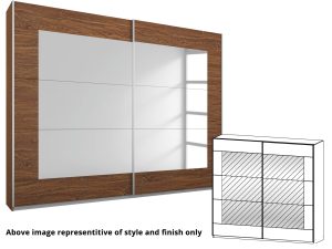 Rauch Alegro Wardrobe - Sliding Two Door with Mirror 226cm x 210cm - 5112