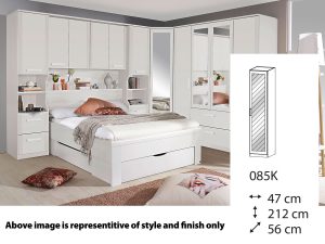 Rauch Rivera Hinged 1 Mirror Door Wardrobe + Cornice 47cm x 212cm - 085K