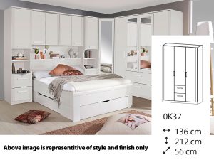 Rauch Rivera Hinged 3 Door + 2 drawer Combi-Robe + Cornice 136 x 212cm - 0K37