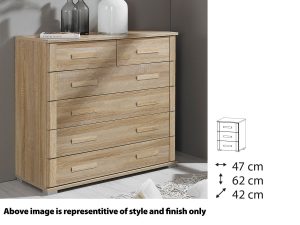 Rauch Rivera Bedside Cabinet - Three Drawer - 64N6 (Assembled)