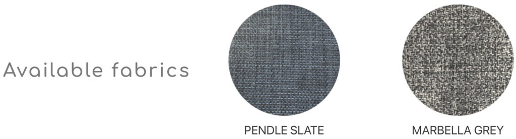 Pendle Slate and Marbella Grey Fabrics