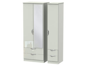Welcome Furniture Camden Tall Triple 2 Drawer Mirror + Drawer Wardrobe