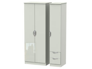 Welcome Furniture Camden Tall Triple Plain + Drawer Wardrobe