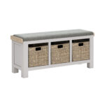 G8298+8097 SALCOMBE GREY STORAGE BENCH W GREY CUSHION