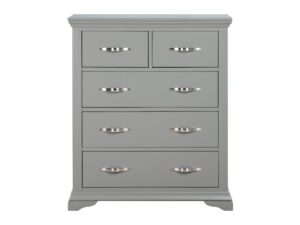 Furniture Mill Lipari 5 Drawer Tall Chest in Grey