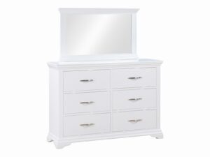 Furniture Mill Lipari Chest - Wide Six Drawer in White