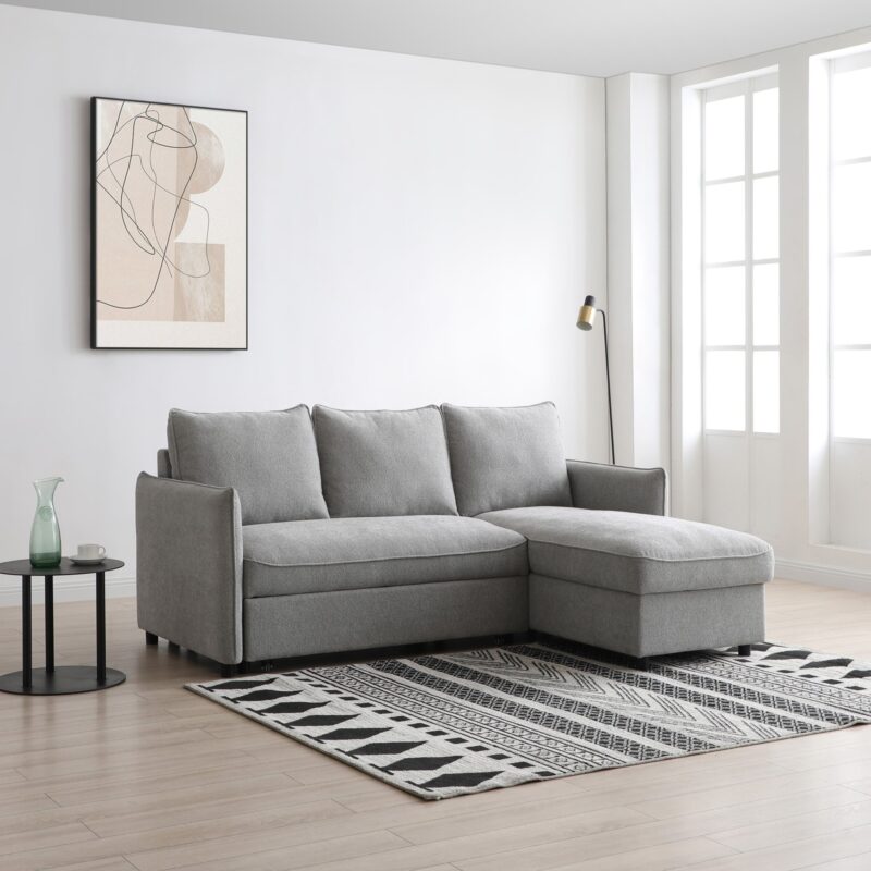 Blaire Sofa Bed Grey Boucle 01 Square