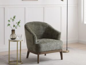 KY460 Ella chair olive woven chenille lifestyle square01 flipped