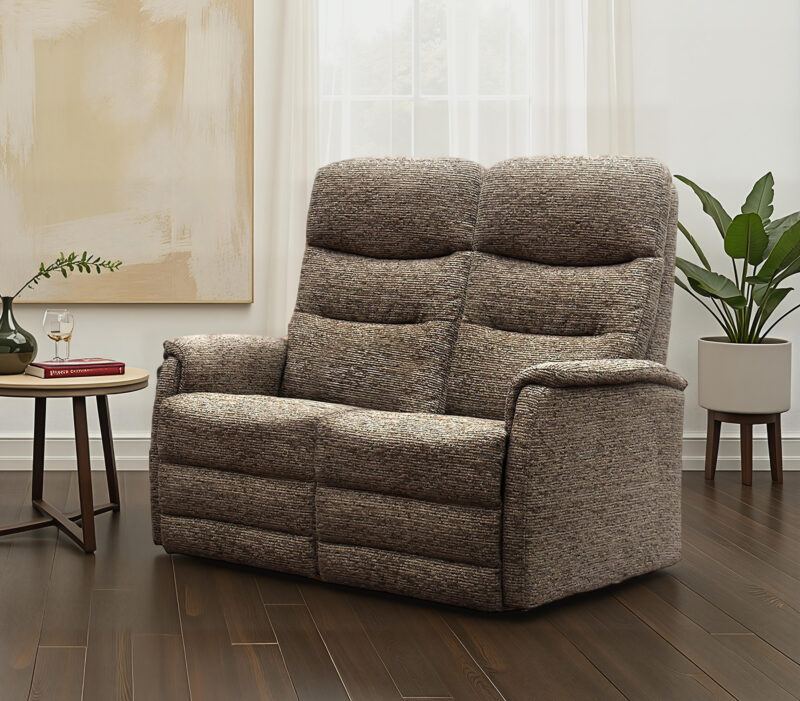 Layla 2 Seater and Fixed Chair Lifestyle in Mocha