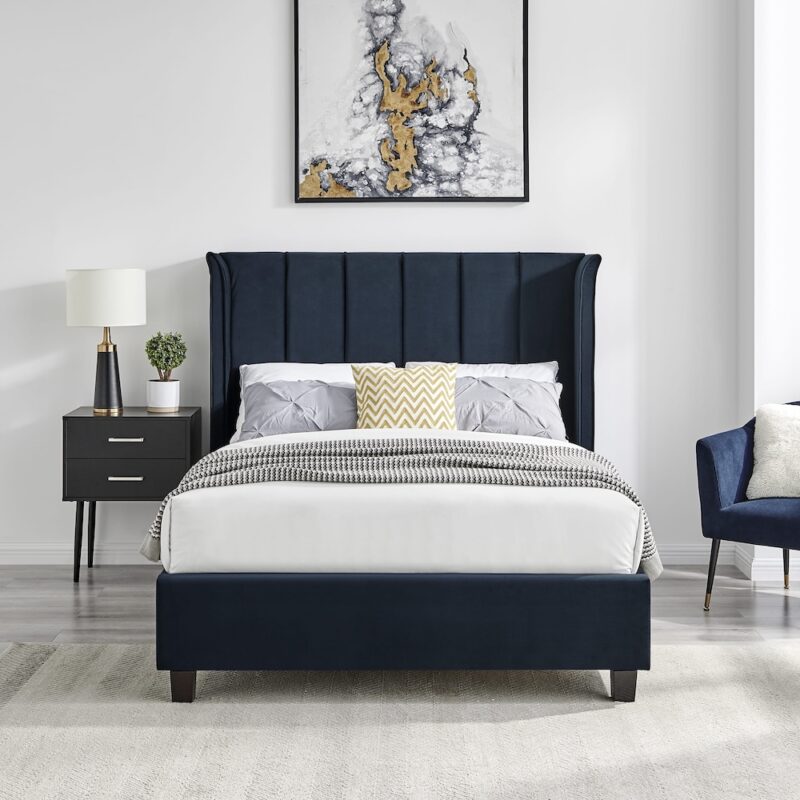Limelight Polaris Bedstead in Navy Recycled Fabric