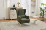 Mila Fireside Chair in Dark Green Fabric (1)