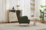 Mila Fireside Chair in Dark Green Fabric (2)